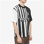 Neil Barrett Men's Multistripe Thunderbolt Football T-Shirt in Black/White