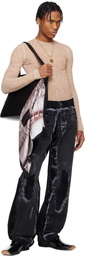 Jean Paul Gaultier Pink & Gray 'The Trompe L'oeil Corset' Printed Silk Scarf