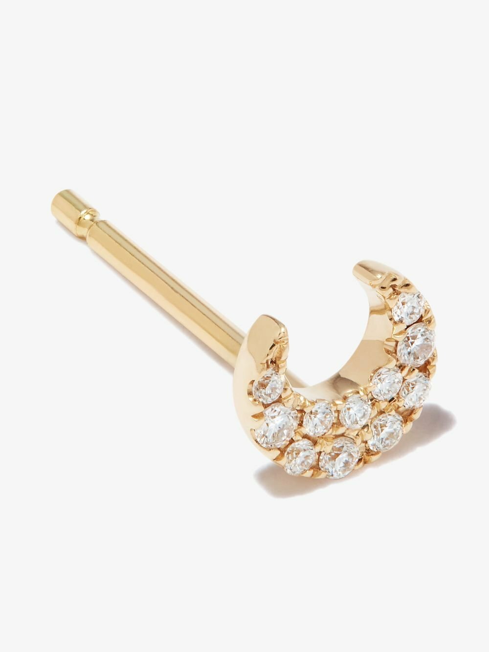 MARIA TASH 18K Yellow Gold Moon Diamond Stud Earring