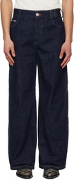 NULLUS Navy Arrows Pocket Selvedge Jeans