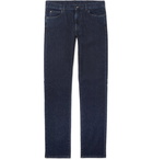 Canali - Stretch Cotton and Cashmere-Blend Jeans - Dark denim