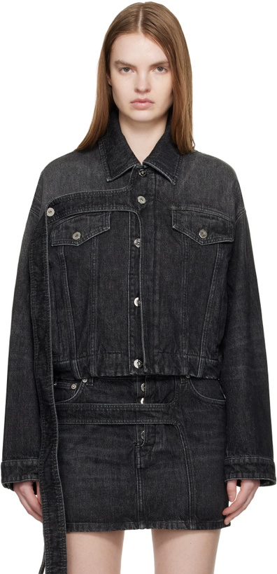 Photo: Jean Paul Gaultier Black Oversized Strap Denim Jacket