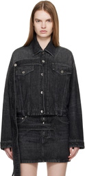 Jean Paul Gaultier Black Oversized Strap Denim Jacket