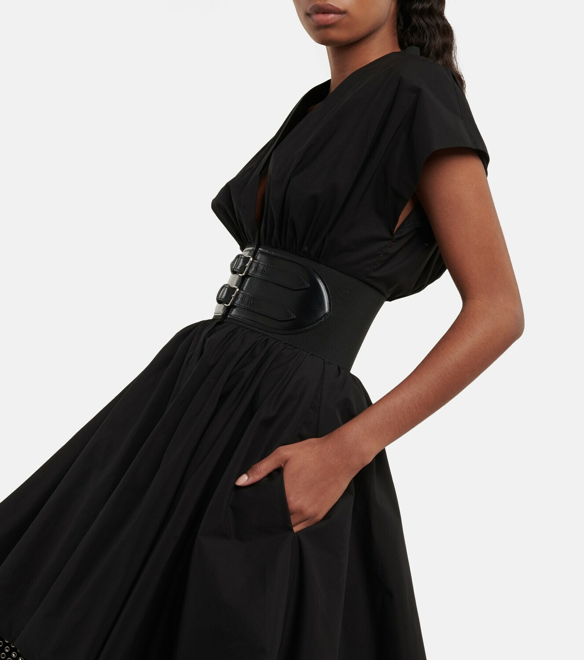 Alaïa Belted cotton poplin minidress ALAÏA