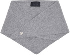Simone Rocha Gray Embellished Cashmere Neckerchief Scarf