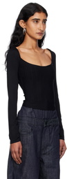 Mugler Black Ottoman Knit T-shirt