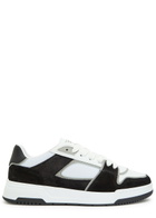 Cleens Lay Up Panelled Leather Sneakers Black And White