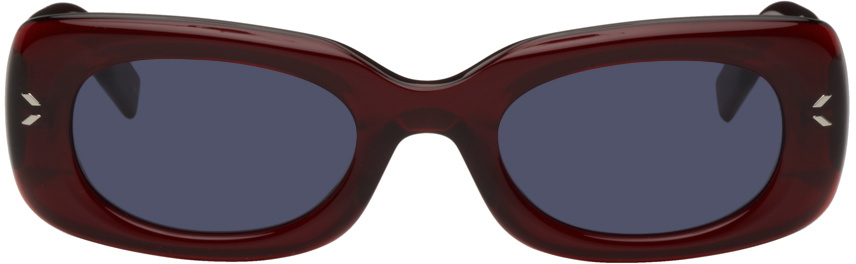 McQ Alexander McQueen Gold and Blue Gravity Bar Sunglasses McQ