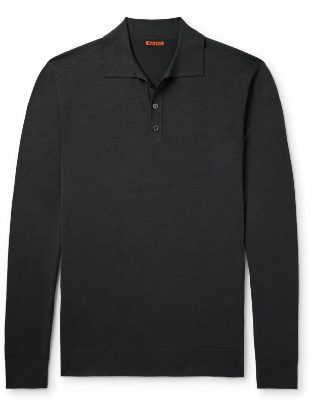 Photo: Barena - Pevaron Slim-Fit Garment-Dyed Merino Wool Polo Shirt - Black