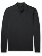 Barena - Pevaron Slim-Fit Garment-Dyed Merino Wool Polo Shirt - Black