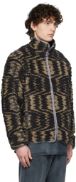 John Elliott Reversible Beige & Black Polar Fleece Jacket