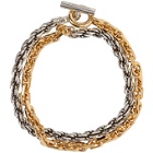 Bottega Veneta Silver and Gold Chain Bracelet