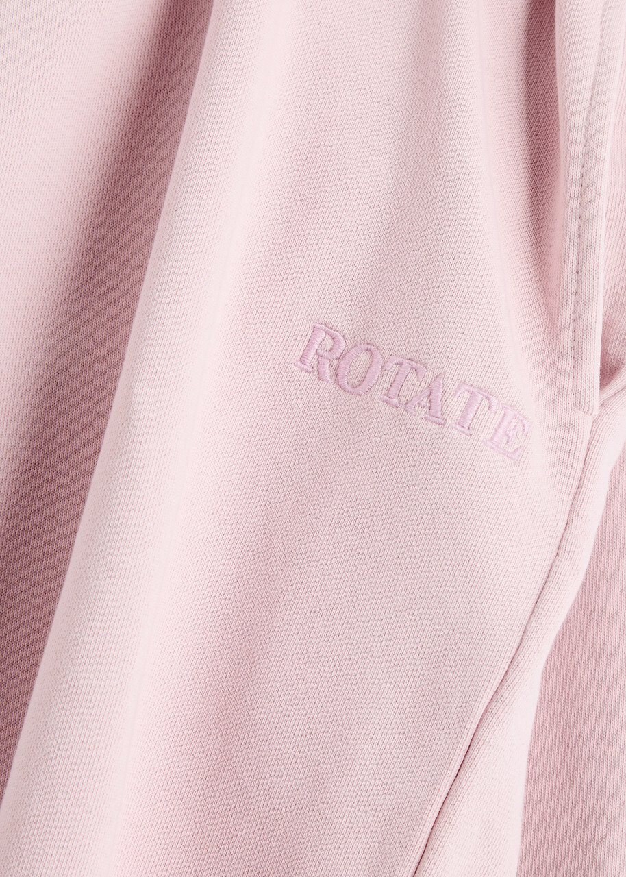 Rotate Sunday Classic Logo-embroidered Cotton Sweatpants Light Pink