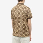ICECREAM Men's Checkerboard Polo Shirt in Brown