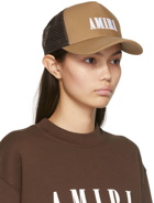 AMIRI Brown Core Logo Trucker Cap