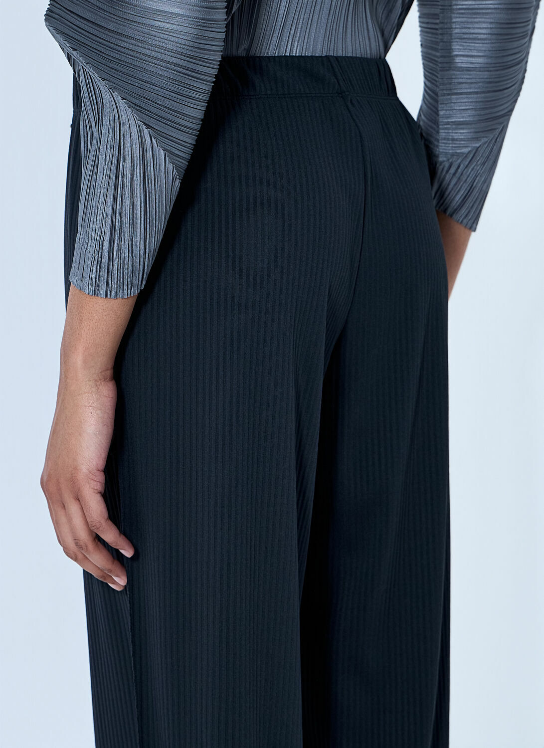 Pleats Please Issey Miyake Pleated Wide-Leg Trousers