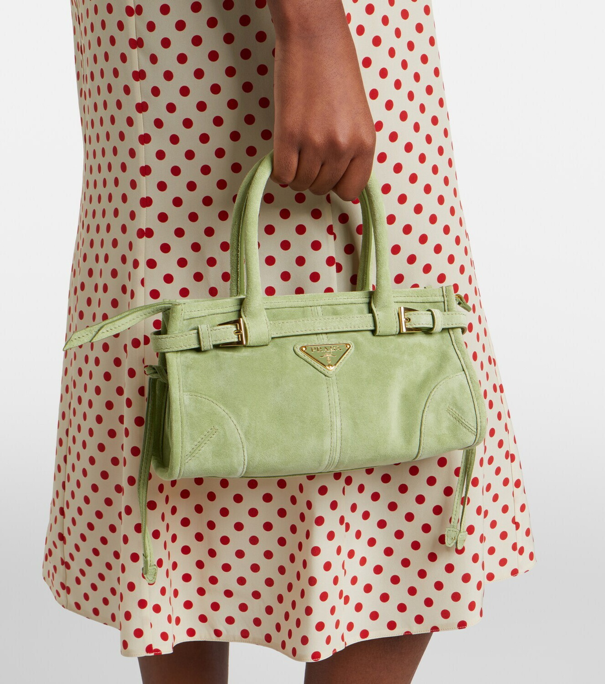 Prada Prada Bonnie Mini suede top-handle bag