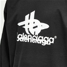 Balenciaga Men's Long Sleeve Logo T-Shirt in Black/White