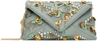 Dries Van Noten Blue Sequin Embellished Envelope Shoulder Bag