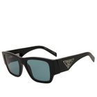 Prada Eyewear Men's 10ZS Sunglasses in Black/Petrol Green 