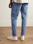 Club Monaco - Slim-Fit Cotton-Blend Trousers - Blue
