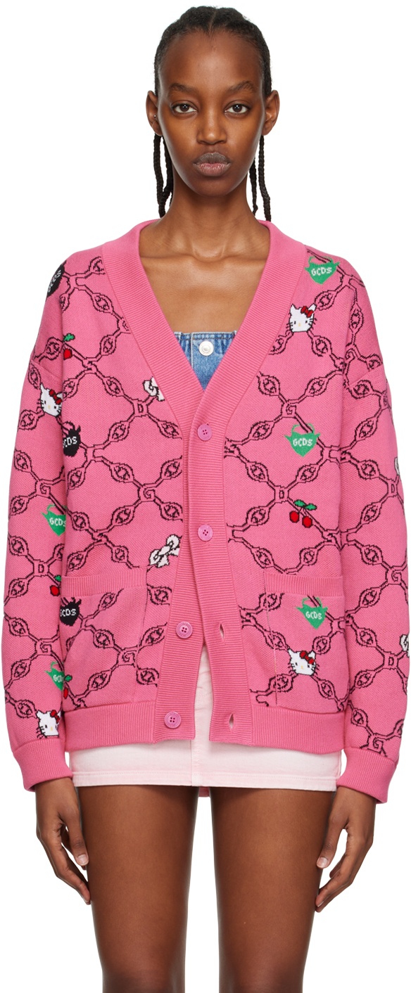 Jacquard-knit Sweater - Pink/Hello Kitty - Kids