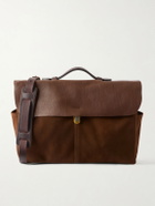 Bleu de Chauffe - Charles Leather-Trimmed Suede Briefcase
