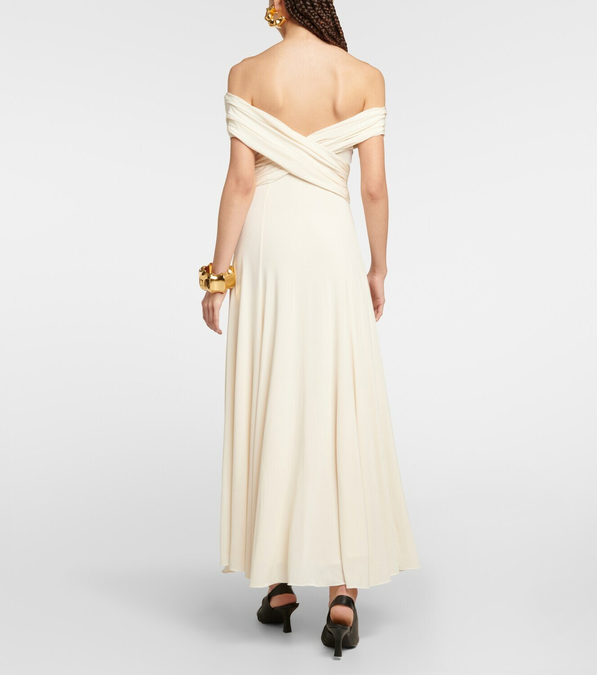 Khaite - Bruna off-shoulder crêpe maxi dress Khaite