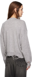 R13 Gray Distressed Sweatshirt