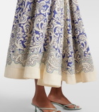 Alémais Printed linen-blend dress