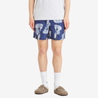 Folk Men's Shadow Print Swim Shorts in Indigo Shadow Print
