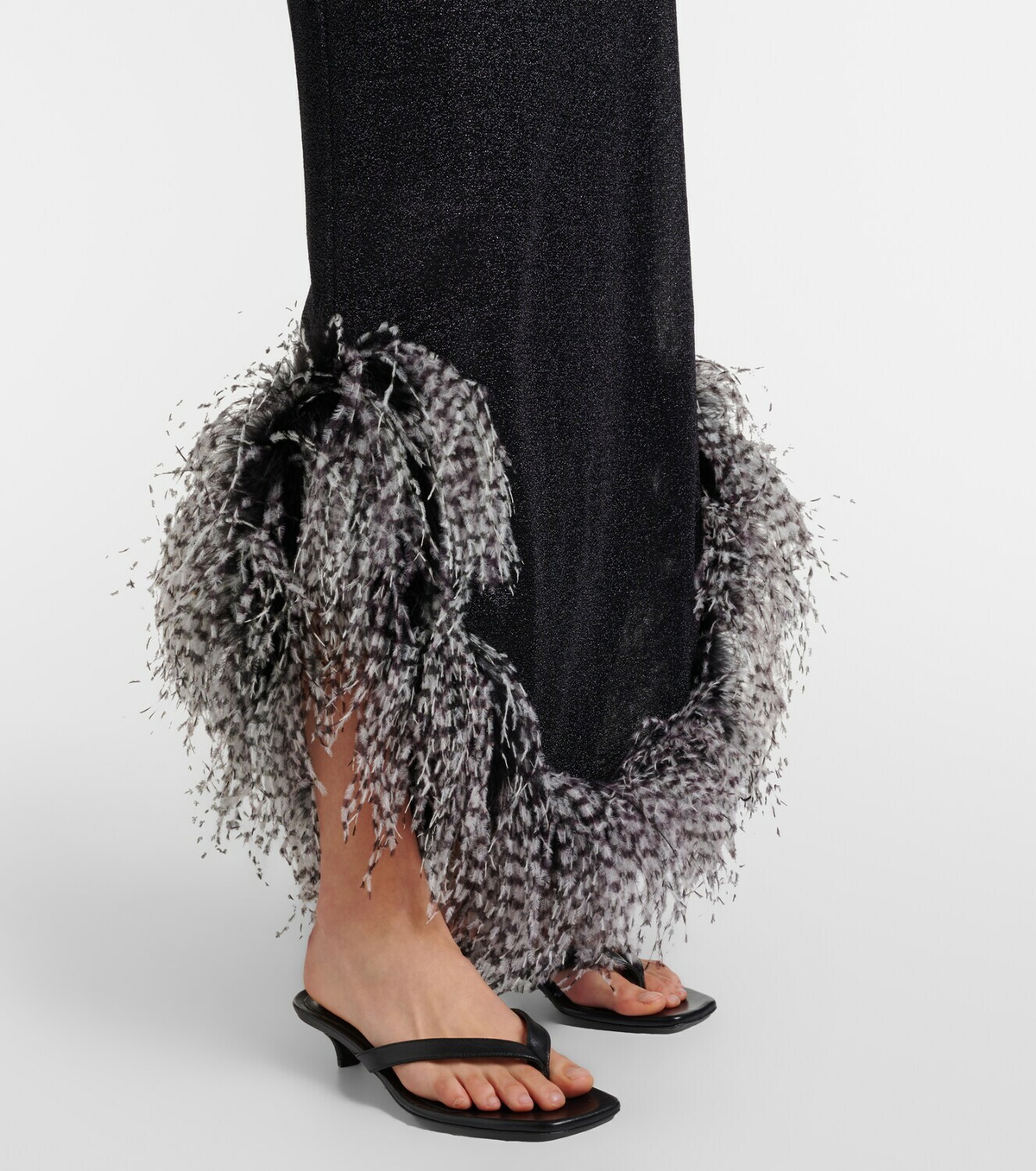 Oséree Lumière Plumage halterneck maxi dress