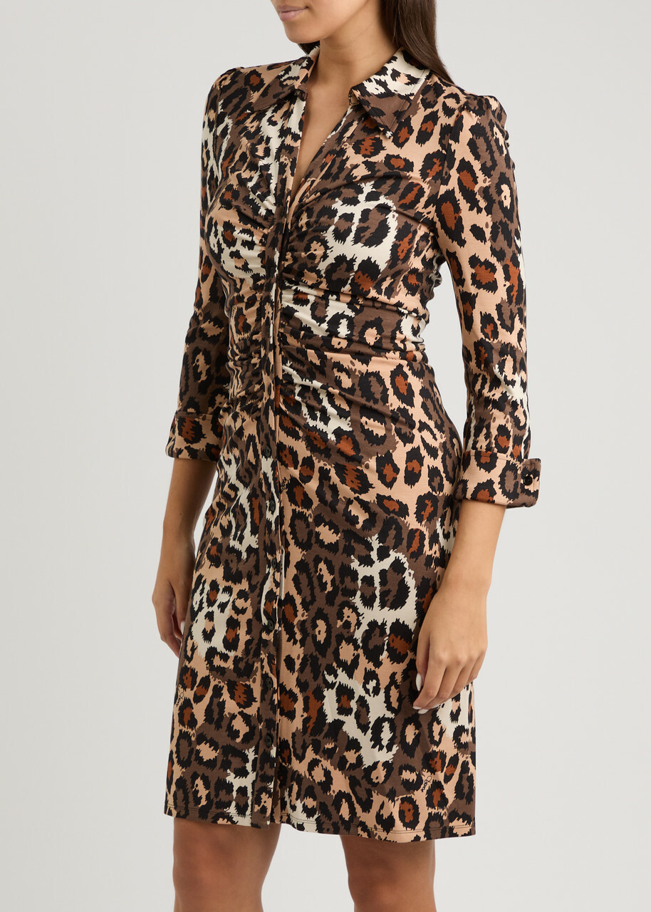 Diane Von Furstenberg Sheska Leopard-print Stretch-jersey Dress  Multicoloured Diane von Furstenberg
