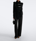 Fendi Shearling and leather-trimmed wool-blend vest