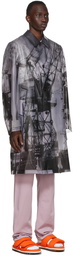 Dries Van Noten Grey Polyurethane Printed Coat