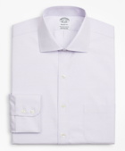 Brooks Brothers Men's Stretch Regent Regular-Fit Dress Shirt, Non-Iron Twill English Collar Micro-Check | Lavender