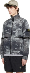 Stone Island Gray Dissolving Grid Camo Jacket