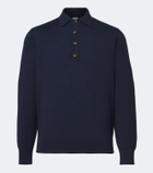 Eleventy Cotton and cashmere polo sweater