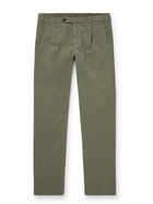 Massimo Alba - Pleated Stretch Cotton and Cashmere-Blend Trousers - Green