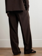The Frankie Shop - Beo Wide-Leg Pleated Woven Suit Trousers - Brown