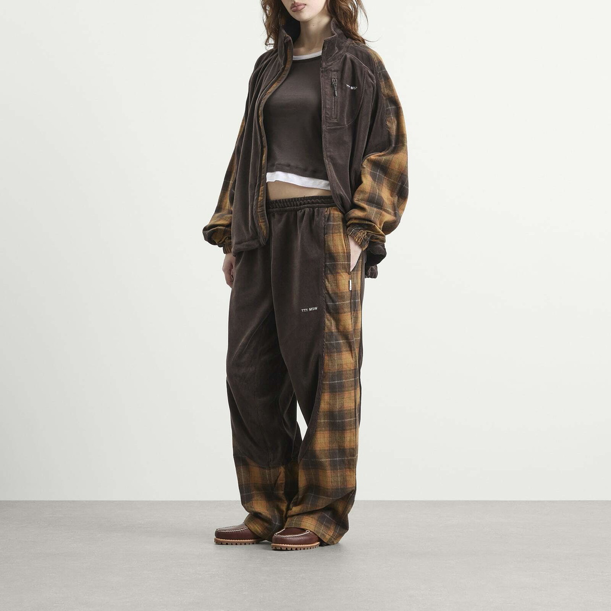 TTT MSW Women's Velours Track Jacket in Brown