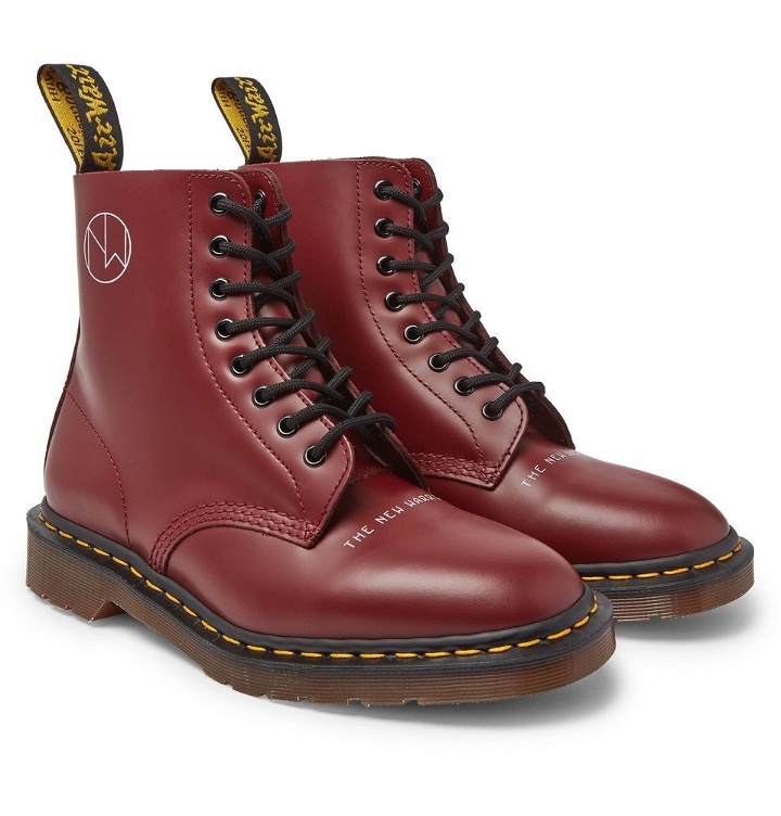 Photo: Undercover - Dr. Martens 1460 Printed Leather Boots - Red