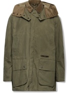 BARBOUR GOLD STANDARD - Beaufort Corduroy-Trimmed Cotton-Ripstop Hooded Jacket - Green - S