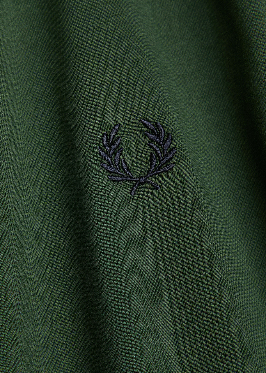 Fred Perry Twin Tipped Logo Cotton T-shirt Dark Green