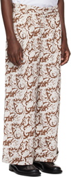 COMMAS Gray & Brown Paisley Print Trousers