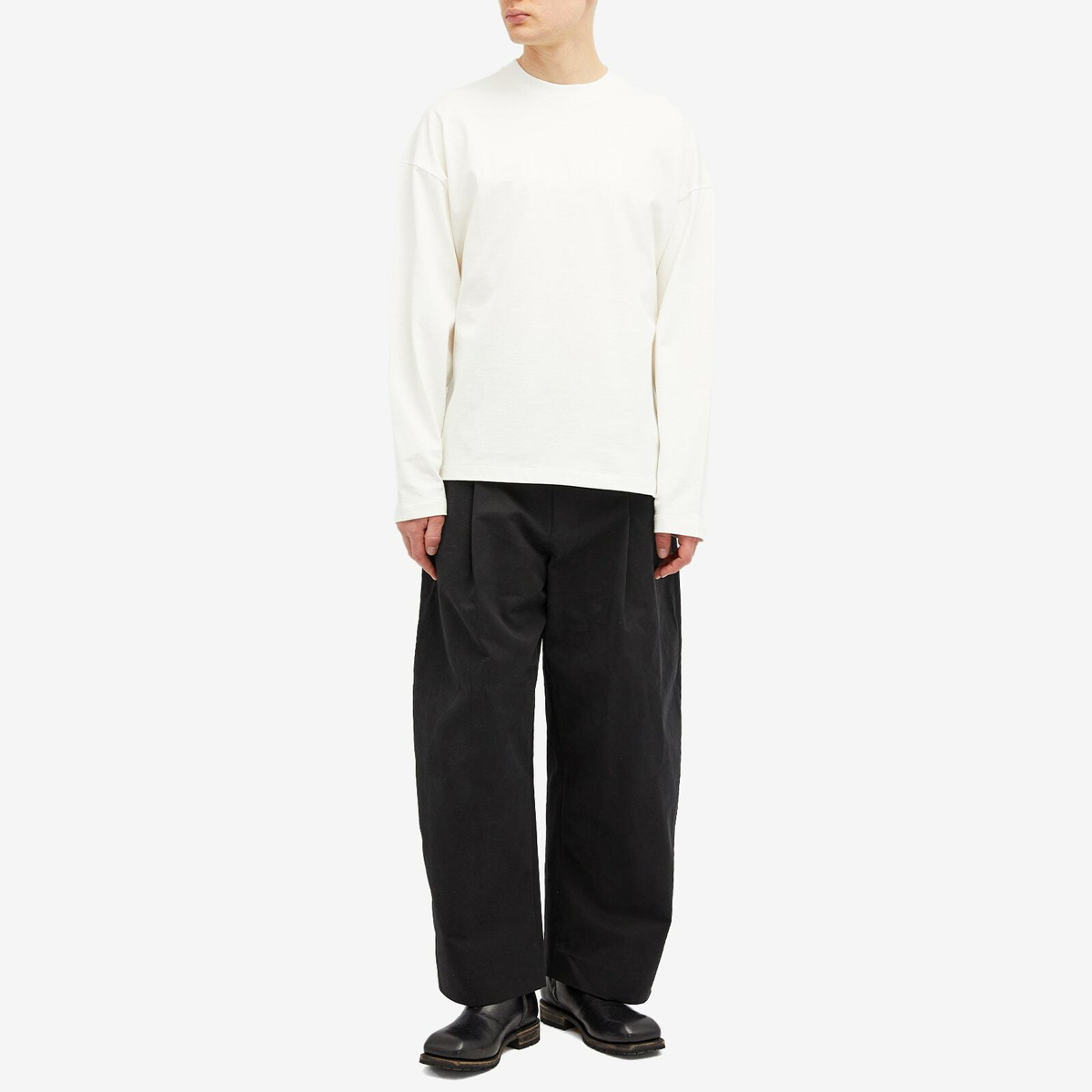 Jil Sander Men's Tonal Logo T-Shirt in Porcelain Jil Sander