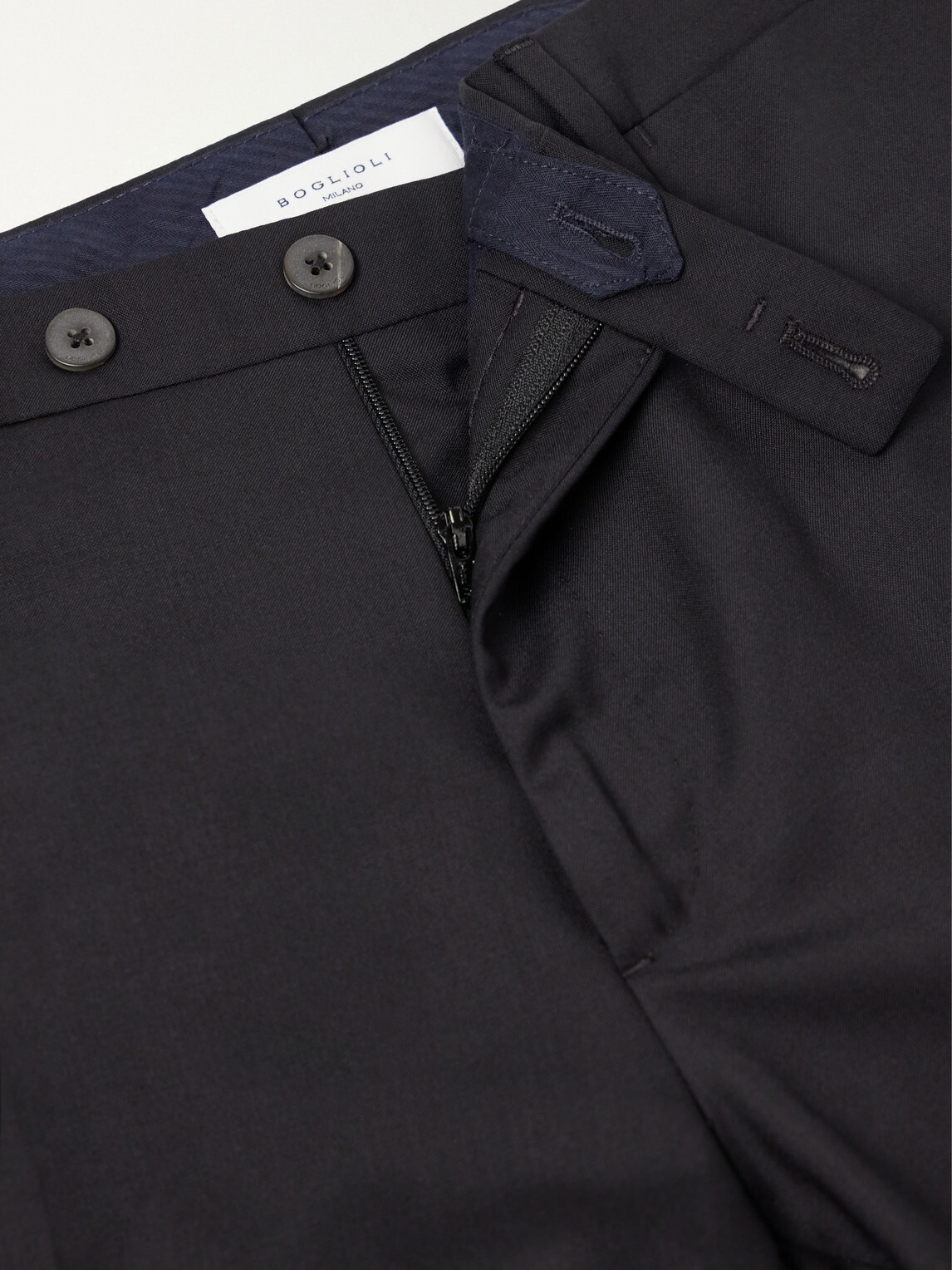Boglioli - Straight-Leg Wool Suit Trousers - Black