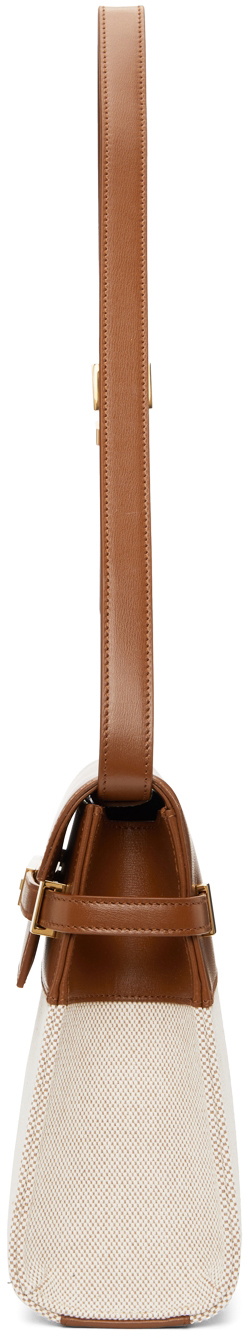 Saint Laurent Beige & Brown Canvas Manhattan Bag Saint Laurent