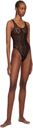 Le Petit Trou Black Semi-Sheer Bodysuit
