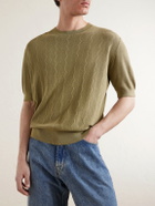PIACENZA 1733 - Knitted Silk and Cotton-Blend T-shirt - Green
